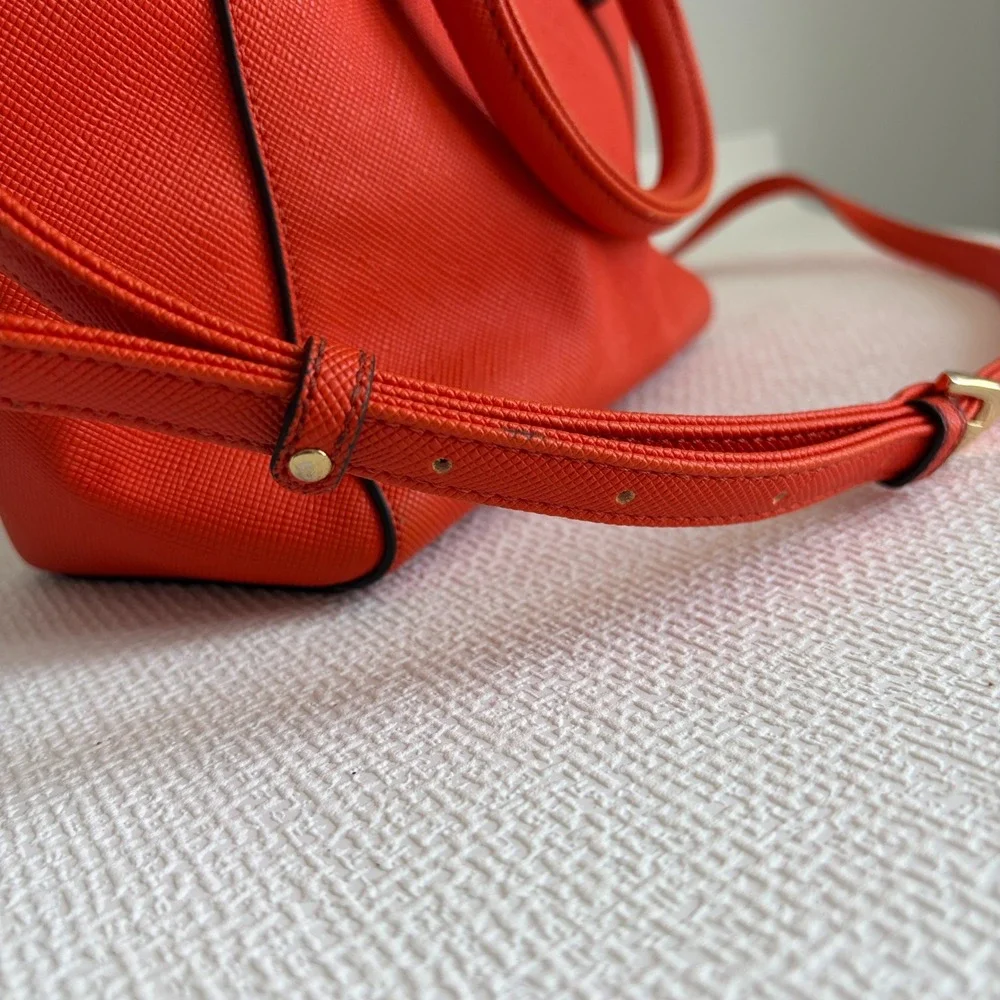 Pierre Cardin Satchel Crossbody Bag Orange Medium Classy Capsule Autumn Chic